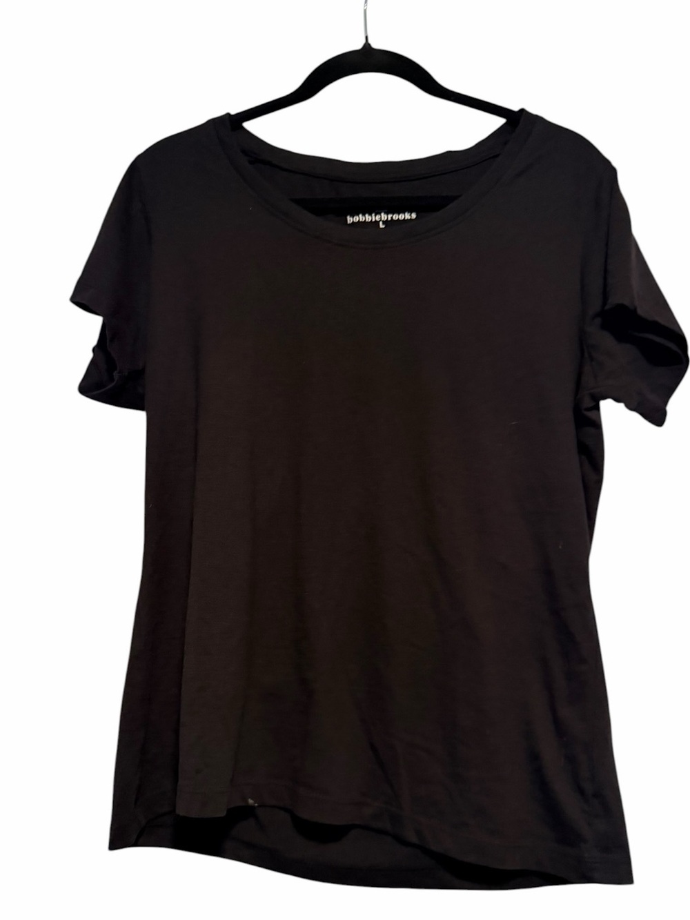 Bobbie Brooks Black Short Sleeve Scoop Neck Tee Size Large